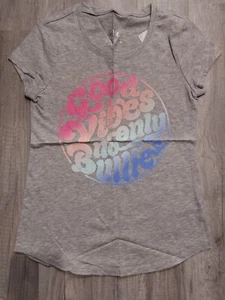 NWT JUSTICE GIRLS Good Vibes Only No Bullies Top Size 10  (A) - Picture 1 of 2