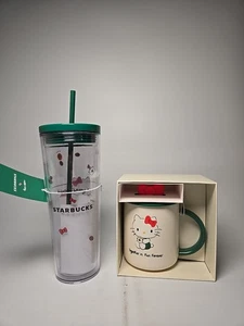Taza fría Starbucks Hello Kitty 24 oz. Taza de cerámica y 16 oz. Colección 2025 - Imagen 1 de 3