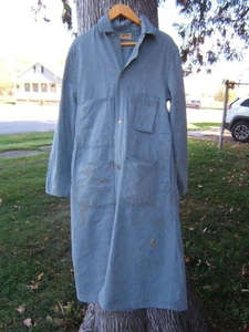 VINATAGE CARTER'S WATCH THE WEAR UNION MADE MECHANIC SHOP DENIM COAT W/ STAINS - Picture 1 of 22
