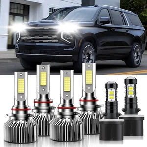For Chevy Suburban 1500 2000-2006 Combo LED Headlight High Low Beam Fog Bulbs - Picture 1 of 11