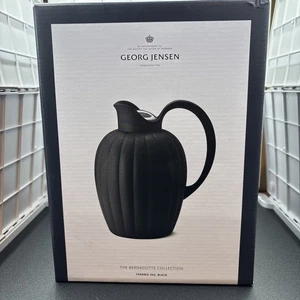 Georg Jensen Bernadotte Thermokanne schwarz Denmark Edelstahl einfaches Ausgießen - Bild 1 von 3