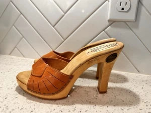 Vintage 1980’s Rapallo Candies Sandals Natural Tan High Heels Slides Sexy 5 / 36 - Bild 1 von 14