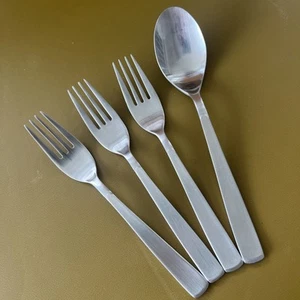 3 Salad Forks 1 Soup Spoon SPARTA by Wallace Satin Stainless MCM 18/10 - Picture 1 of 4