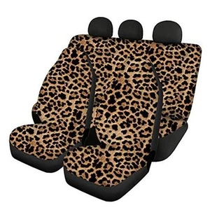  Classic Animal Print Car Seat Covers Full Set Universal Fit for Leopard - Picture 1 of 7