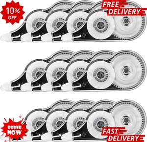 12er Pack White Out Klebeband Korrekturband, je 39 Fuß Whiteout Roller Korrektur  - Bild 1 von 8