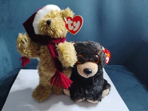 TY BEANIE BABIES - JINGLE BEAR (1993) Posable! + KODI BEAR - Both New with Tags! - Picture 1 of 20