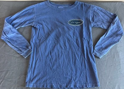 Life is Good Long Sleeve Boys Size 10-12 Blue Graphic Soccer Tee - Image 1 of 4