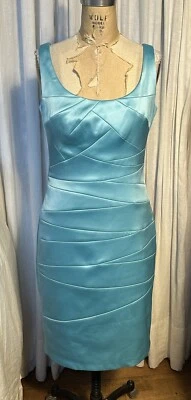 Vestido Sangría Mujer Turquesa Elastizado Satén Sin Mangas Talla 8 Usado  Foto 1 de 4