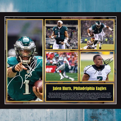 Jalen Hurts, Philadelphia Eagles, Football Quarterback, Sports Memorabilia Frame Cover