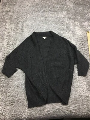 Cardigã Sonoma Feminino Tamanho Pequeno Cinza Escuro Manga 3/4 Frente Aberta - Imagem 1 de 4