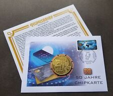 Germany 50th Anniv Of Chip Card 2019 Bitcoin FDC (coin cover *gold foil *unusual
