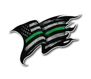 Thin Green Line Decal Sticker Soldier Veteran Army Navy Marines Military Flag - Picture 1 of 4