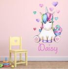 Unicorn Love Hearts Personalised Any Name Childrens Wall Stickers Bedroom Decal