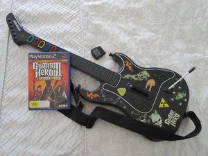 Guitar Hero Wireless Guitar Controller, PlayStation 2 PS2 with Dongle & Game! - Picture 1 of 6