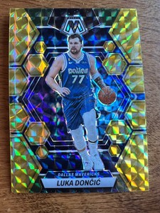 2022-23 Panini Mosaic Luka Doncic Reactive Yellow Prizm #1 Dallas Mavericks