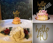 Topper cake 'hello40'. Taglio laser