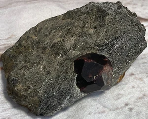 Natural Garnet Crystal in Shale Matrix from China ~3.5"x2.5"x1" 5.6oz #96 - Picture 1 of 8