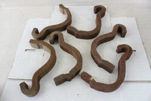 6 Rail Anchors Railroad Track Braces Barn Door Handles Vintage Gate Hardware Old - Picture 1 of 6