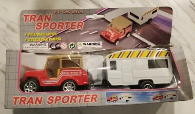 Tran Sporter Jeep & Caravan Diecast Pull Back (Damaged Box) - Image 1 of 4