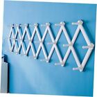  Accordion Wall Hanger, Modern Expandable Coat Rack Wall Mounted, 22 pegs White