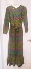 Vintage Boho 60S Krist Accordian Pleated Maxi Dress With Belt  Small Read