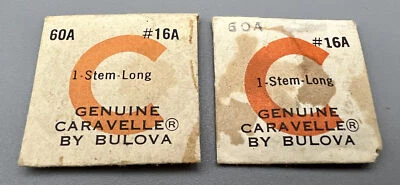 LOT CARAVELLE BULOVA 60A #16A WINDING STEM LONG SWISS WATCH Repair PARTS NOS L24 - Image 1 of 2