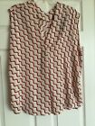BNWT Ladies Size 20 Swirl Pattern Sleeveless Top Blouse From Marks & Spencer