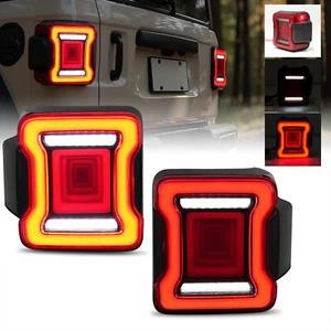 LED Tail Lights For Jeep Wrangler JL 2018-2023 Smoked Rear Turn Signal Lamps - Picture 1 of 10