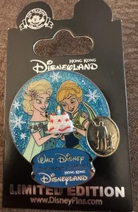 RARE Disney Pin HKDL Frozen Anna Elsa Walt Happy Birthday 2015 LE 500 Pin - Picture 1 of 2