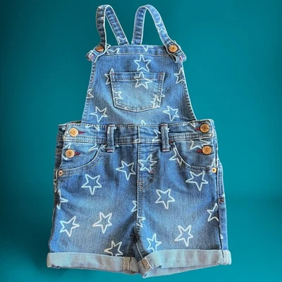 Cat & Jack XS (4/5) Stars Overalls Shorts Bib 4th of July Independence Day BB-04 - Image 1 of 4