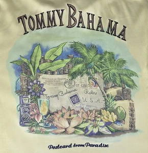 Tommy Bahama shirt men XL yellow post card from paridise button up short sleeve - Bild 1 von 6