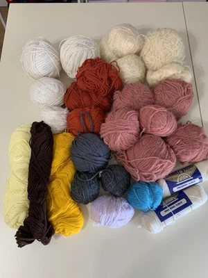 Large Lot Mixed Leftover Yarn Balls – Assorted Colors, Styles & Brands Unknown - Image 1 of 4