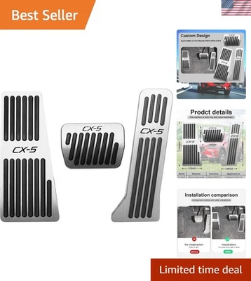 Non-Slip Aluminum Pedal Pads for Mazda CX-5 (2013-2025) - Easy Install Foto 1 de 4