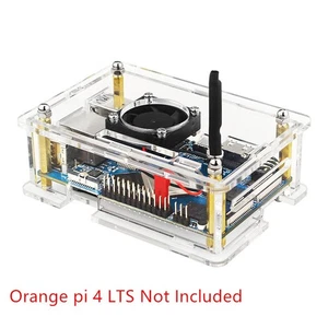 DIY Acrylic Protective Case Shell With Heat Cooling Fan for Orange pi 4 LTS - Afbeelding 1 van 9