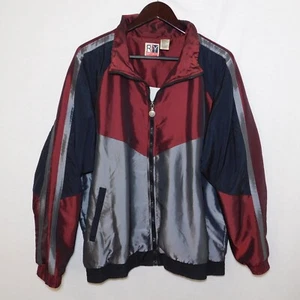 Chaqueta cortavientos reflectante brillante vintage de los años 90 R&Y SPORT cremallera para hombre L - Imagen 1 de 9