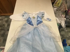 DISNEY CINDERELLA MOVIE BALL GOWN WITH FAUX FUR HALLOWEEN COSTUME 5 6 - Picture 1 of 6