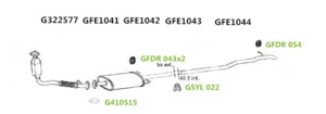 Exhaust Silencer Centre Pipe For Ford Transit 2.2 TDCi 140 MK7 07-12 MWB GFE1042 - Picture 1 of 3