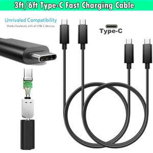Dual Type-C Cable Fast Charging Cord For Samsung Galaxy A71 A13 A32 A52 A54 A55 - Picture 1 of 19