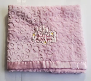 Manta de felpa rosa Baby Starters Thank Heaven para niñas ángel oso satén - Imagen 1 de 12