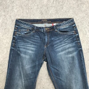 S.Oliver Jeans Womens Size 35** Casual Straight Leg Whiskered Blue Regular Fit - Picture 1 of 12