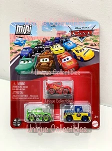 Disney Cars Mini Racers Brick Yardley Lightning McQueen Dexter Hoover 3 pack New - Picture 1 of 2