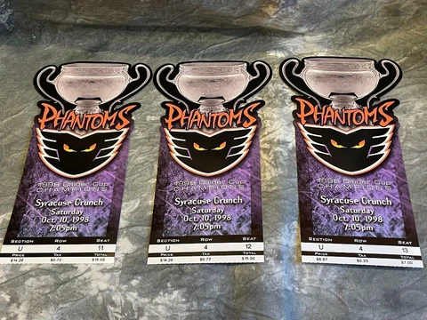 VINTAGE 1998 PHILADELPHIA PHANTOMS HOME OPENER TICKETS SPECTRUM LEHIGH VALLEY Cover