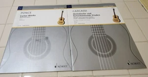 Lots of 2 Ponce Guitar Works & Carcassi Melodic Progressive Music Book by Schott - Picture 1 of 9