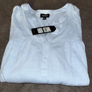 Camicia blusa tunica blu cipria Jones New York taglia L nuova con etichetta - Foto 1 di 5