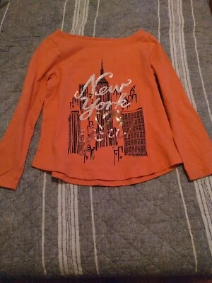 Gymboree Girl's Size 7 Long Sleeve Shirt Color Coral 100% Cotton - Image 1 of 3