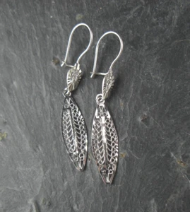 Pendientes rodiados facetados filigrana plata de ley 925 - Imagen 1 de 1