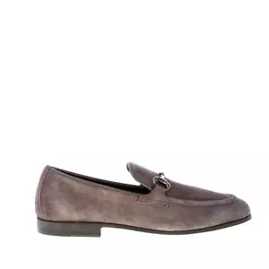 FABRIZIO SILENZI herren schuhe grau suede loafer horsebit made in Italy - Bild 1 von 8