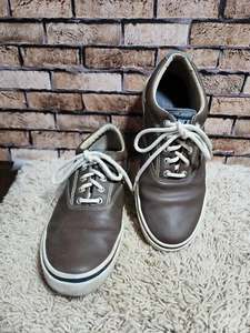 Sperry Top Sider Dark Brown Leather Boat Sneaker STS12389 Mens Sz 8.5 M 5434 - Picture 1 of 9