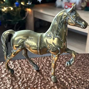Vintage Solid Heavy Brass Detailed Horse Model Animal Ornament - Weighs 2kg - Picture 1 of 13