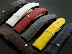 King Master Single pin leather band 24mm All Color Black, Red, Yellow, Gray, Blu - Picture 1 of 7